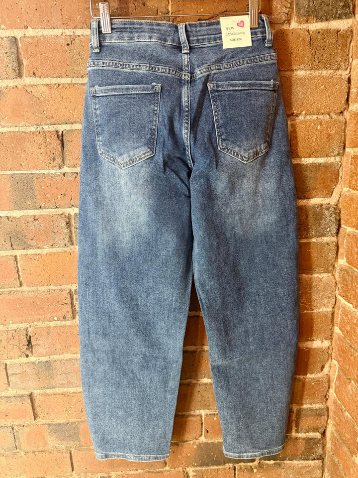 Barrel Leg Jeans, Denim
