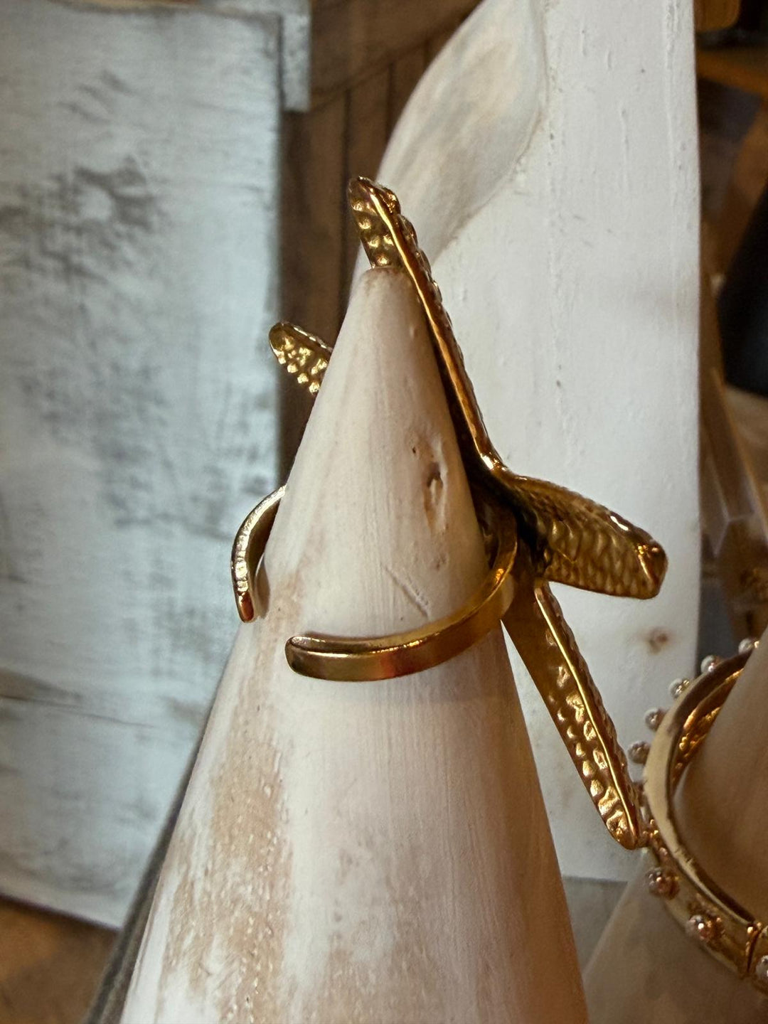 Stainless Steel Gold Starfish Ring