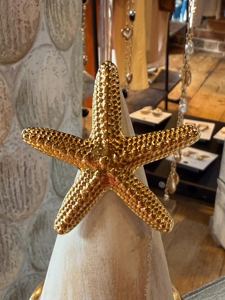 Stainless Steel Gold Starfish Ring