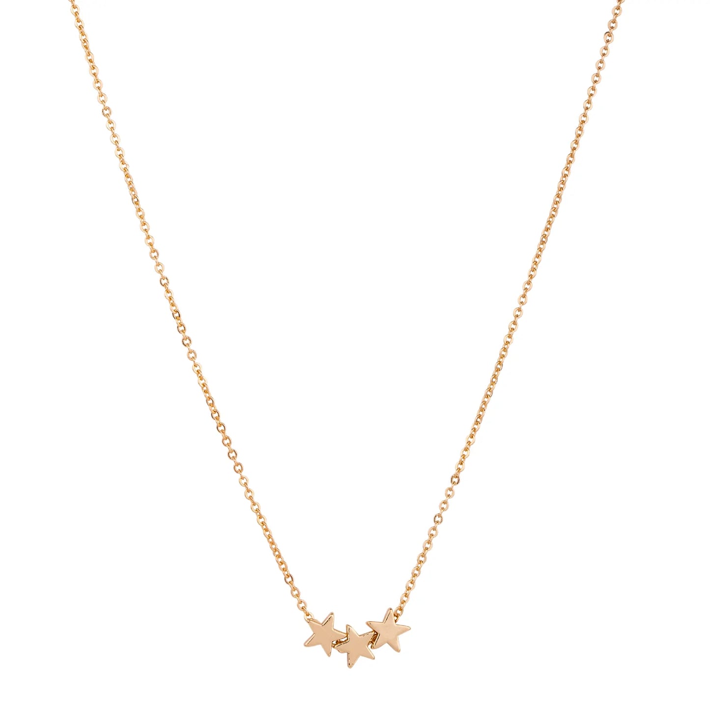 Delicate Gold Triple Star Necklace