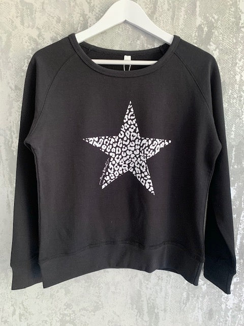 Black & White Leopard Star Sweatshirt