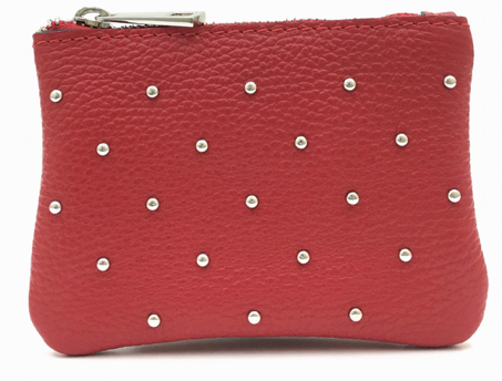 Real Leather Coin Purse, Red