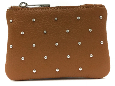 Real Leather Coin Purse, Tan