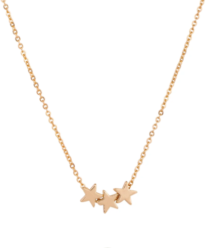 Delicate Gold Triple Star Necklace