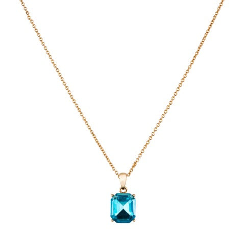 Turquoise Baguette Crystal Necklace