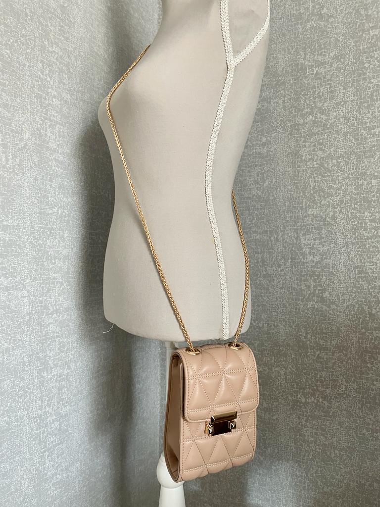 SAMPLE SALE Quilted Phone Bag, Latte