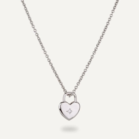 Dainty Heart Necklace, Sliver