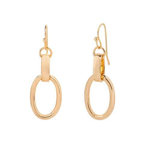 Gold Plated Contemporary Hoop Earrings