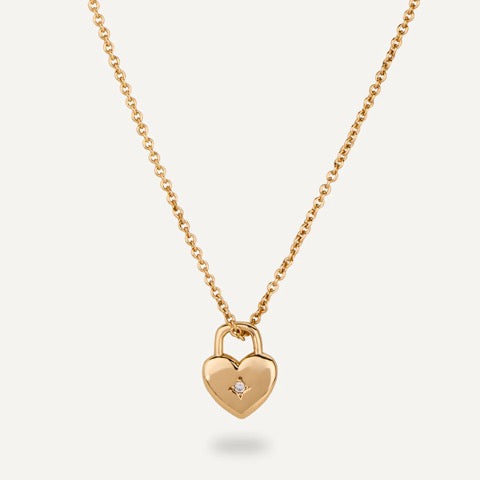 Dainty Heart Necklace, Gold